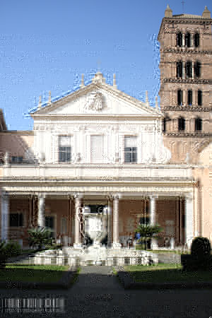 サンタ・チェチーリア・イン・トラステヴェレ教会の外観::ファサードは18世紀頃に改修