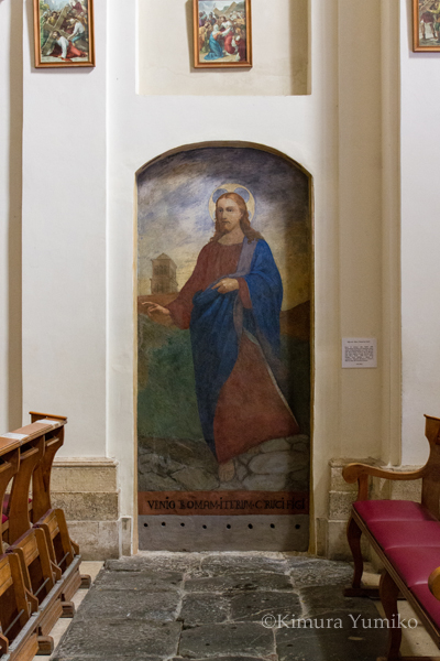 現代芸術家の作品1::イエスのフレスコ画ー 「ローマに十字架にかかりに」